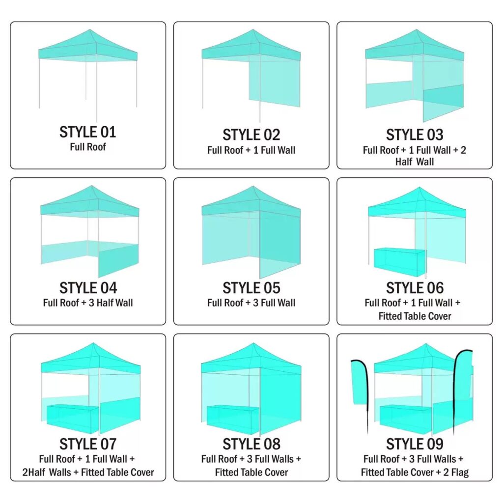 tent & flag trade show custom size, logo, text, color, high quality, waterproof, windproof, polyester fabric, durable, outdoor show size photo