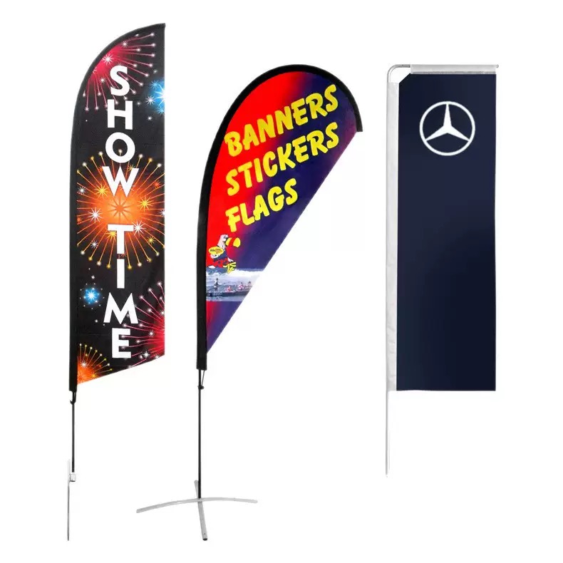 tent & flag trade show custom size, logo, text, color, high quality, waterproof, windproof, polyester fabric, durable, outdoor show white background