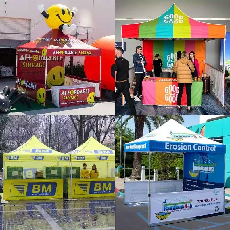 tent trade show custom size, logo, text, color, high quality, waterproof, windproof, polyester fabric, durable, outdoor show case show